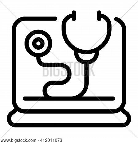 Online Medical Consultancy Icon. Outline Online Medical Consultancy Vector Icon For Web Design Isola