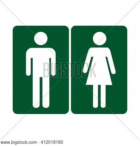 Girls And Boys Restroom Pictograms. Funny Toilet Couple Signing, Desperate Pee Woman Man Wc Icons, F
