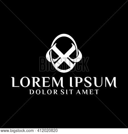 Initial Letter P, Pq Or Qp Logo Template With Sacred Geometric Serif Font Illustration In Flat Desig