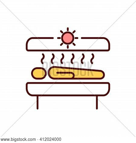 Tanning Beds Rgb Color Icon. Sunburn. Tanning Booth. Over-exposure In Solarium. Premature Ageing. Ul