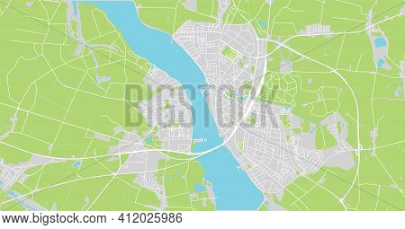 Urban Vector City Map Of Nykobing Falster, Denmark