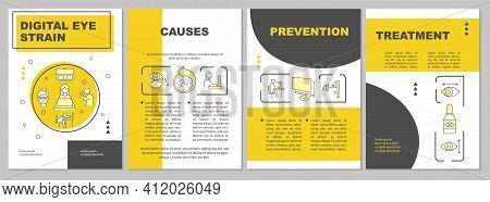 Digital Eye Strain Brochure Template. Illness And Vision Problem. Flyer, Booklet, Leaflet Print, Cov