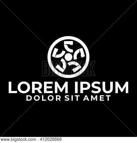 Initial Letter C Logo Template With Geometric Kamon Five Star Illustration In Flat Design Monogram S