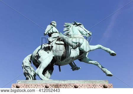 Statue Of Absalon On Hojbro Square In Copenhagen, Denmark