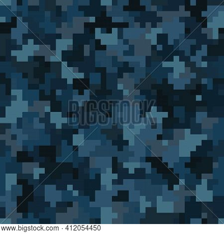 Seamless Urban Camouflage Pattern. The Pixel Pattern In The Foreground