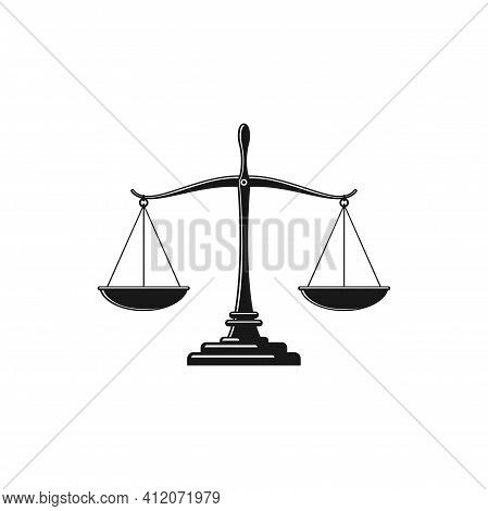 Beam Balance Weight Scales, Mass Balances Isolated Themis Judiciary Tool. Vector Equal Balances On S