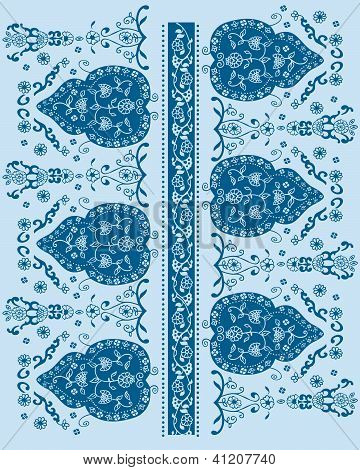 Blue and white floral pattern