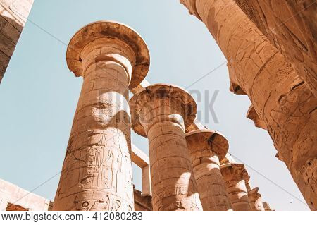 Ruins Of The Egyptian Karnak Temple, The Largest Open-air Museum In Luxor.