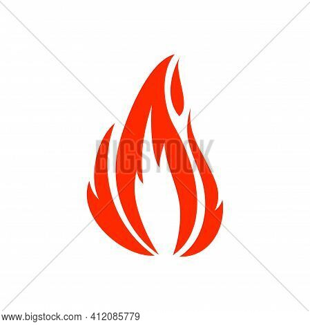 Flame Of Campfire Or Bonfire, Vector Fireproof Sign Isolated Burning Fiery Explosion. Vector Orange 