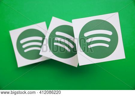 London, Uk - March 2021: Spotify Music And Audio Streaming Service Logo