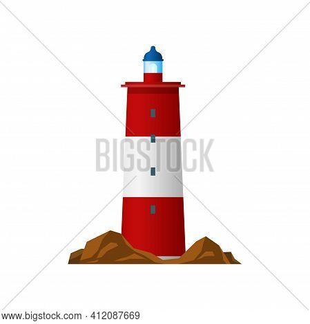 Lighthouse Or Beacon Searchlight Tower, Nautical Coast And Sea Light, Vector Isolated. Light House I