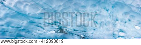 Beautiful Panoramic View Of The Ice Cave In The Alpines On Top Of Blackcomb Mountain. Abstract Natur