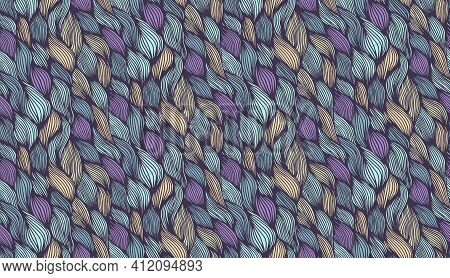 Wavy Seamless Vector Pattern. Doodle Hand Drawn Pattern Seamless. Print Pattern Retro Geometric Tile