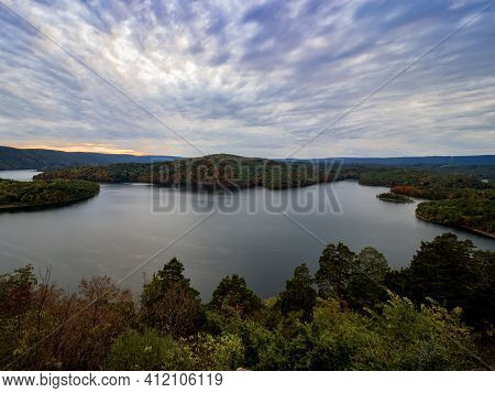Gorgeous View Of Raystown Lake From Hawn's Overlook Near Altoona, Pennsylvania In The Fall Right Bef
