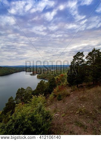 Gorgeous View Of Raystown Lake From Hawn's Overlook Near Altoona, Pennsylvania In The Fall Right Bef