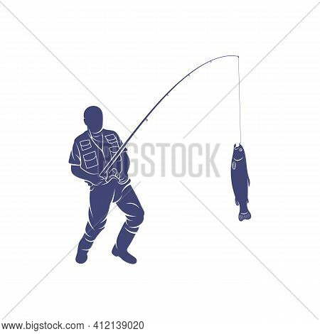 Angler Design Vector Illustration, Creative Angler Logo Design Concepts Template, Icon Symbol