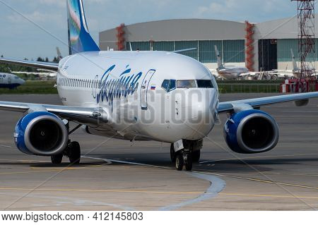 July 2, 2019, Moscow, Russia. Airplane Boeing 737-700 I Yakutia Airlines At Vnukovo Airport In Mosco