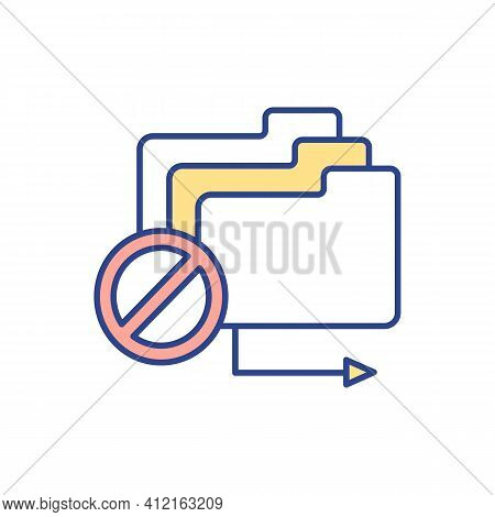 Preventing Document Leakage Rgb Color Icon. Confidential Business Information Protection. Sensitive 
