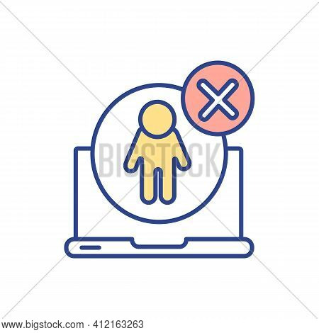Unauthorized Computer Access Rgb Color Icon. Hacking. Criminal Action Through Computer System. Gaini