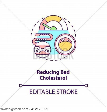 Reducing Bad Cholesterol Concept Icon. Healthy Eating. Proper Metabolism. Intermittent Fasting Benef