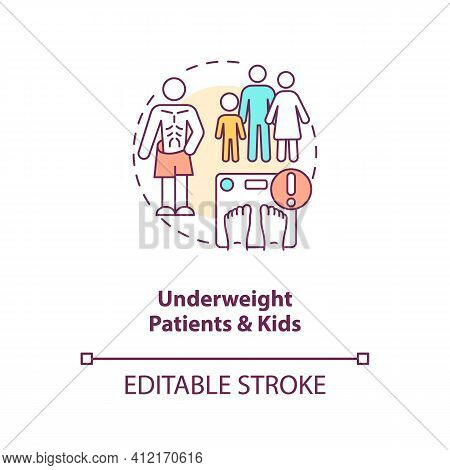 Underweight Patients And Kids Concept Icon. Eating Disorder. Intermittent Fasting Precaution Idea Th