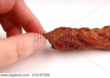 Lyulya Kebab Delicious Meat On A Stick In Hand