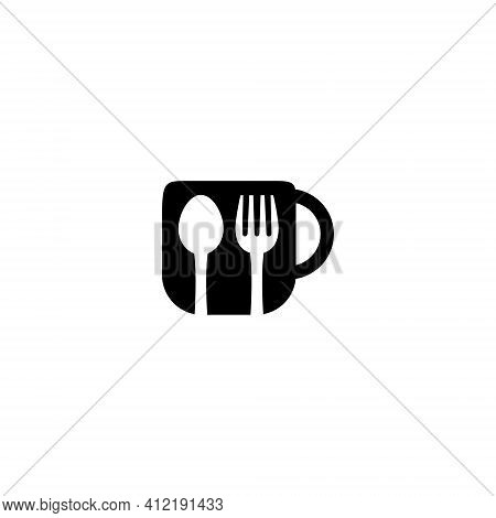 Glasses And Spoons For Restaurant Icons Or Symbols, Food Menu Logos, Cafe Logos And Other Eating Pla