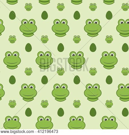 Green Frog Pattern In Vector Eps 10 Background