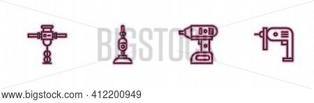 Set Line Construction Jackhammer, Electric Cordless Screwdriver, Vacuum Cleaner And Drill Machine Ic