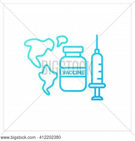 World Vaccination Gradient Icon. Health Care, Worldwide Vaccination. Necessarily Fight Against Covid