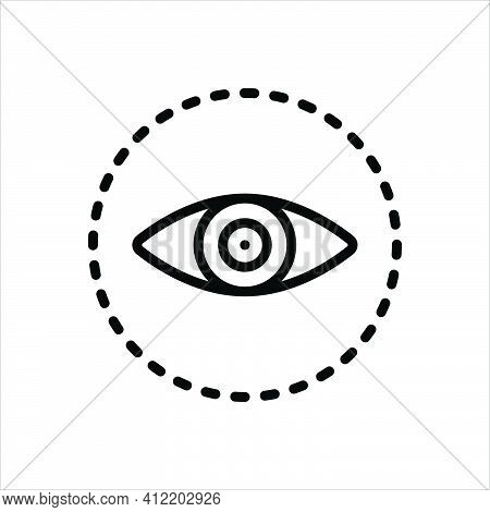 Black Line Icon For Visible Vision Sight View Eyeball Optical Eyesight