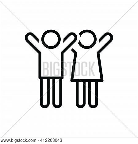 Black Line Icon For Youth Juvenility Teens Guy Teenager Youngster Juvenile Fellow
