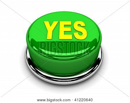 3D butonu yeşil Evet itme razı