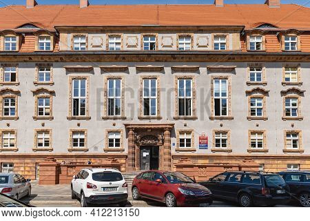 Wroclaw, Poland - May 8 2020: Facade Of Zus - Social Security Building