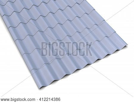 Profile Sheets Of Plastic Isolated On White. 3d Rendering
