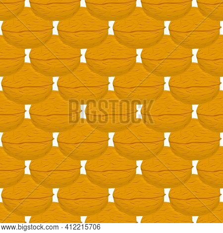 Illustration On Theme Big Pattern Identical Types Walnut, Nut Equal Size. Walnut Pattern Consisting 