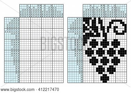Japanese Crossword Puzzle. Kids And Adult Mathematical Mosaic. Nonogram. Logic Puzzle Game. Digital