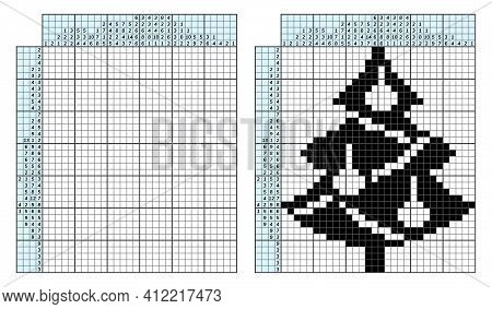 Japanese Crossword Puzzle. Kids And Adult Mathematical Mosaic. Nonogram. Logic Puzzle Game. Digital