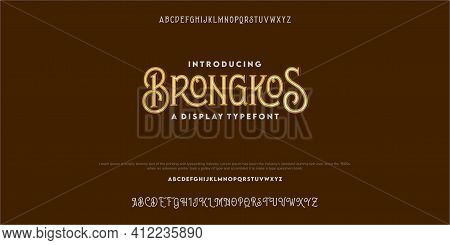 Typography Vintage Elegant. Vector Illustration Word. Typeface Design A To Z.