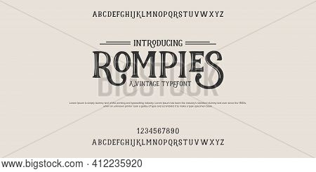 Typography Vintage Elegant. Vector Illustration Word. Typeface Design A To Z.