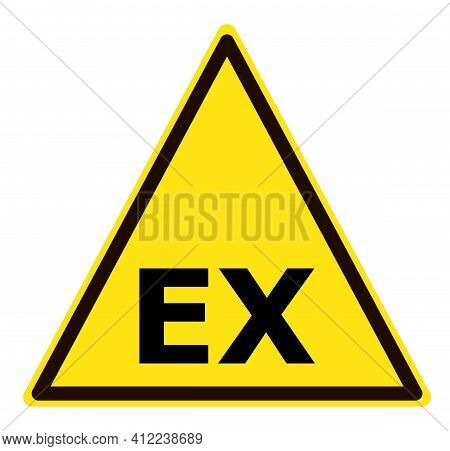 Atex Explosive Atmosphere Area Zone Warning. Danger Of A Potentially Explosive Atmosphere Sign. Expl