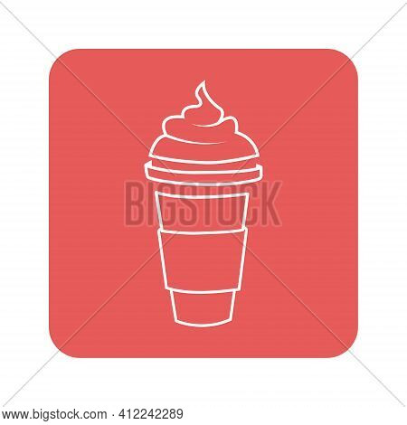 Frosted Espresso With Ice Shapes Symbol Vector Symbol Image Drink Separated On White Foundation