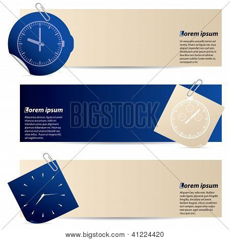 Banners With Attached Notepaper And Sticker