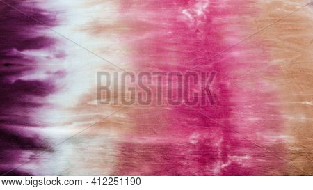 Tie Dye Striped Pattern Abstract Background. Cotton Fabric Abstract Texture Background.