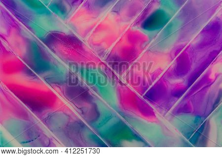 Tie Dye Striped Pattern Abstract Background. Cotton Fabric Abstract Texture Background.
