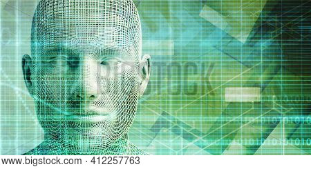 Neural Network Science Engineering Technology as Concept 3d Render
