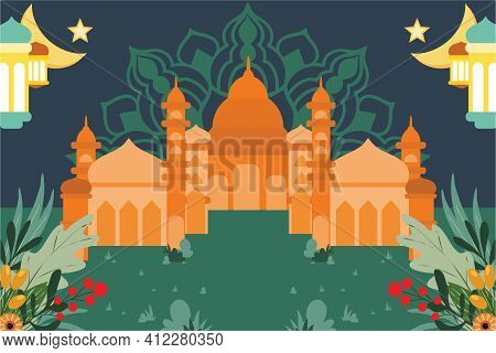 Vector Illustration Background With Ramadan Theme. Vector Graphics To Design Your Artworks Which Is 