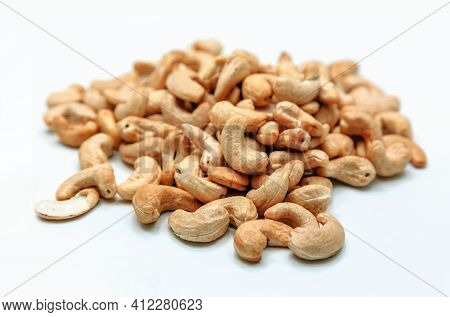 Cashew Nut On Isolated Background For Healthy Food Protine From Nuts.