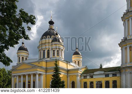 Transfiguration Cathedral. Spaso-preobrazhensky Cathedral On The Embankment Of Volga River In Rybins