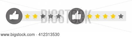 Stars Rating. Rate Sign. Choice Rating Review. Rating System Based On Stars. Vector Illustration